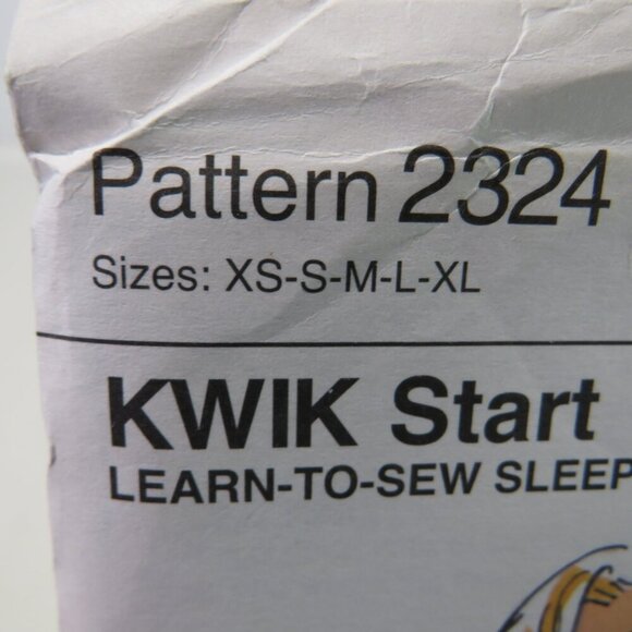 Kwik Sew 2324 sewing pattern sleepshirt, pillowcase EASY UNCUT night - Picture 5 of 5